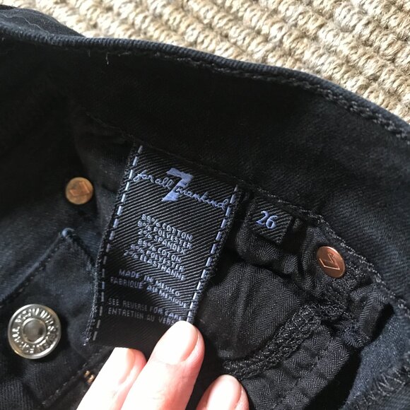 Seven The Skinny Black Jeans Mid Rise Size 26 - Picture 5 of 8
